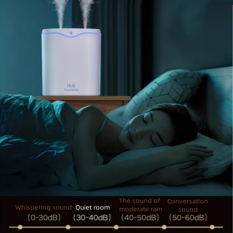 1 Mute 2000ML velkokapacitní USB zvlhčovač s objemem mlhy, jednoduchý/dvojitý sprej na čištění vzduchu stolní aromaterapie Seve