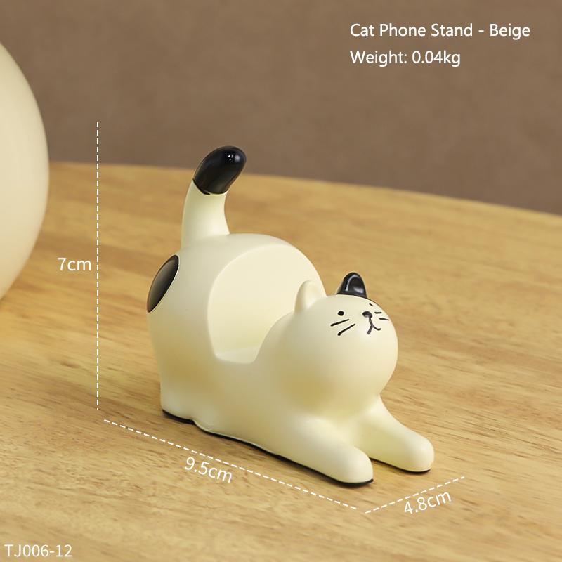 Creative Cat Phone Stand Cute Cat Model Phone Storage Rack Home Office Desktop Decoration Ornament Birthday Gift