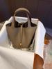 Genuine Leather Women's Bucket Handbag, Large Capacity, High-End Cowhide, 2024 Design