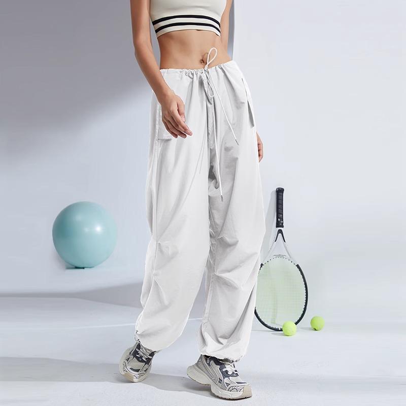 Women's Retro Cargo Slimming Windbreaker Pants for Autumn/Winter Running