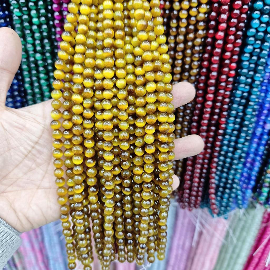 8mm Cat's Eye Stone Beads: Single, Double, Triple-Color, DIY Jewelry Round Beads