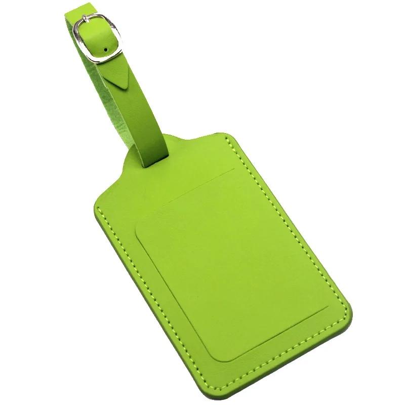 

Pu Leather Aircraft Baggage Identification Tag Solid Colored Luggage Tag Travel Accessories Label Suitcase Id Address Holder зелений