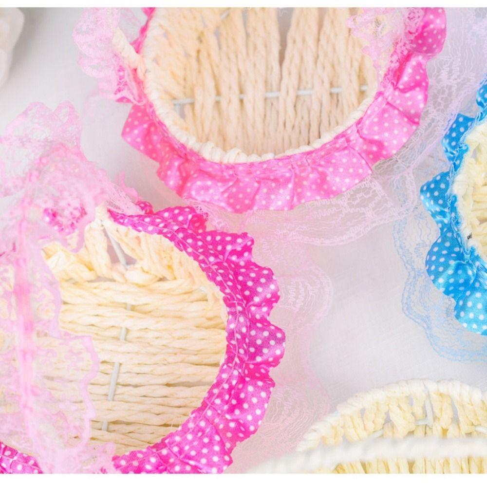 Hand-Woven Flower Lace Storage Basket Shopping Storage Hamper Basket For Plant Home Wedding