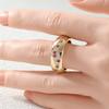 Aesthetic Inlaid White Red CZ Women's Ring Sparkling Gold Color Geometry Daily Wear Party Jewelry Anniversary Gift