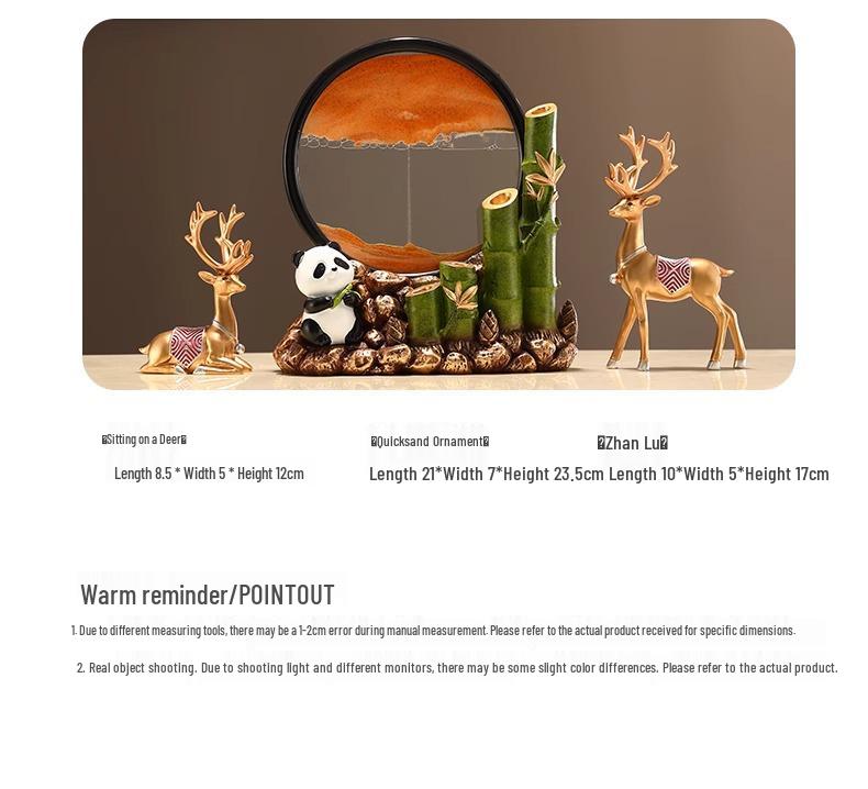 Bamboo Panda Decorative Ornament for Living Room, Office, or Entryway