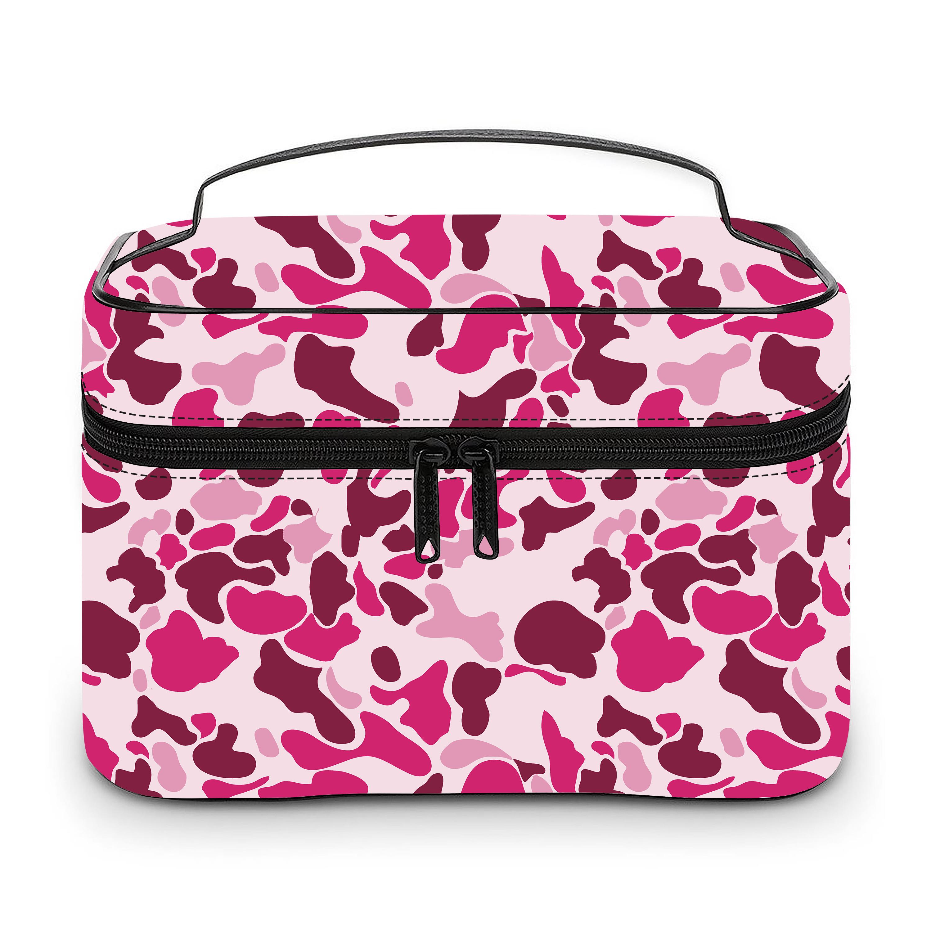 New Lady Custom Jungle Camo Cosmetic Bag Portable Cloud Camo Travel Makeup Case Large Capacity Toiletry Organizer for Women S