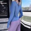 Women's Long Sleeved V-neck Tight Fitting Yoga Clothes Irregular Running Quick Drying Clothes Fitness Clothes T-shirt