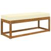 Outdoor Seat Cushion Cream 115 X 40 X 8 Cm 100percent  Polyester