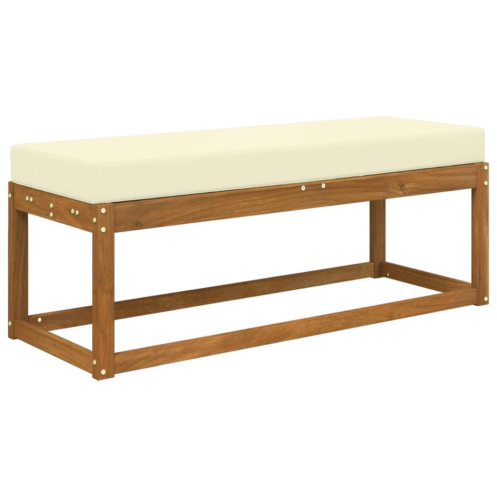 Outdoor Seat Cushion Cream 115 X 40 X 8 Cm 100percent Polyester