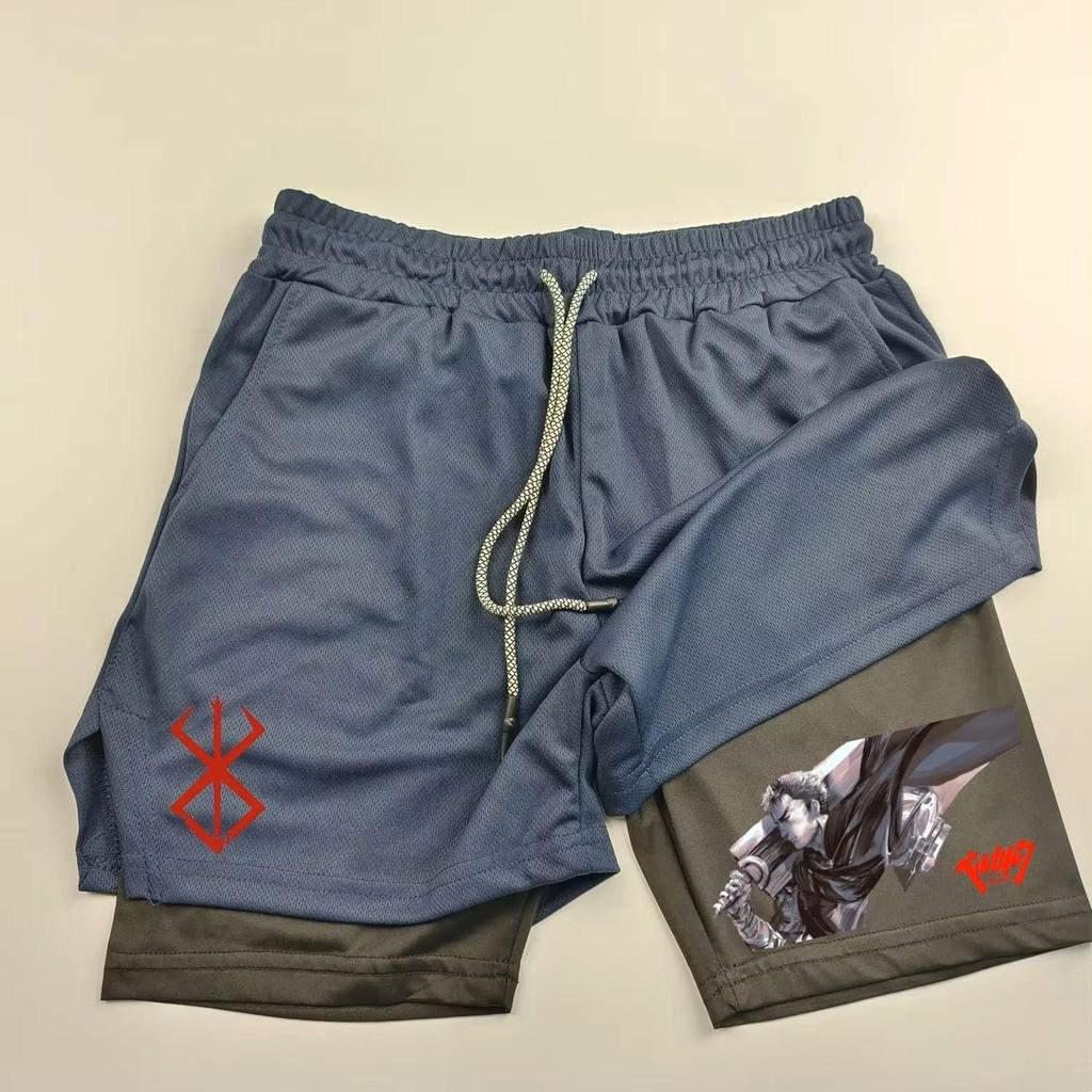 Berserk Muay Thai Kickboksing UFC MMA Mixed Martial Arts Shorts Anime Menn Kvinner Unisex Dobbelt Lag Hurtigtørkende Pustende Sport Gym Fitness Trening