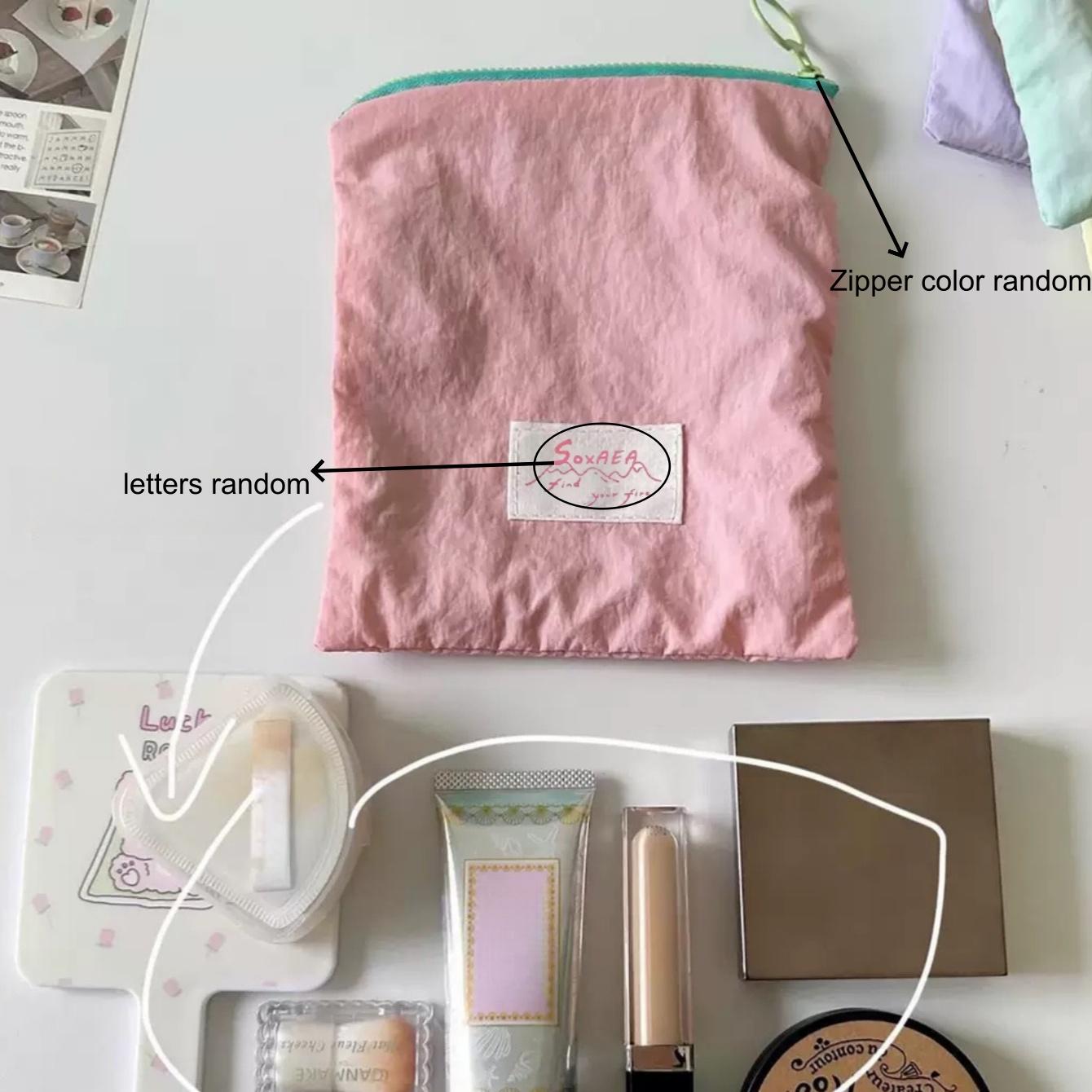 

Портативная косметичка на молнии Маленькие кошельки для сумочки Туалетные принадлежности Мини-кошелек Милый мини-кошелек для косметики для монет Основные предметы розовый