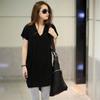 Summer Women's Big Size T-shirt 2025 Solid Color Loose Mid-Length Women T Shirt Women Summer Top