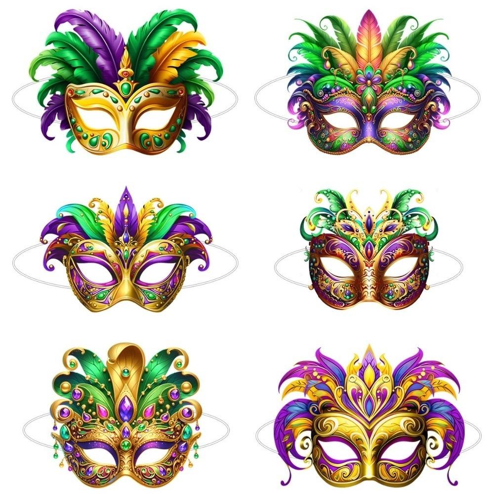 

6Pcs Brazilian Carnival Carnival Masquerade Mask Venetian Party Eye Mask Party Makeup Ball A