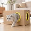 Self Groomer Cat for Cardboard Boxes, DIY Grooming Brush Friendly Toy Ring, Hands-Free Massage Comb House Door Hole Tunnel