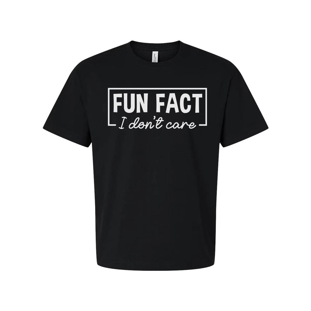 Sarkasm Unisex T-shirt Rolig Fakta Jag Bryr Mig Inte Grafisk T-shirt Mjuk Bomull Bekväm