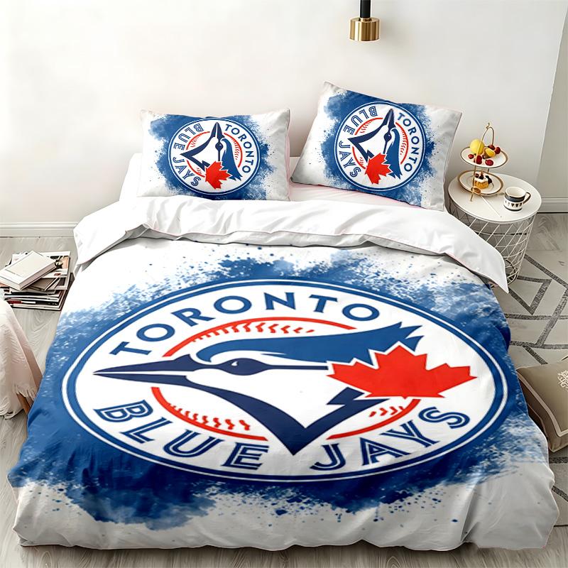 Blue Jays Academy 3-teiliges Set Perfekt für das Schlafzimmer Bequemes Bettwäsche-Set enthält einen Bettbezug und zwei Kissenbezüge Ideales Geburtstags- oder Weihnachtsgeschenk