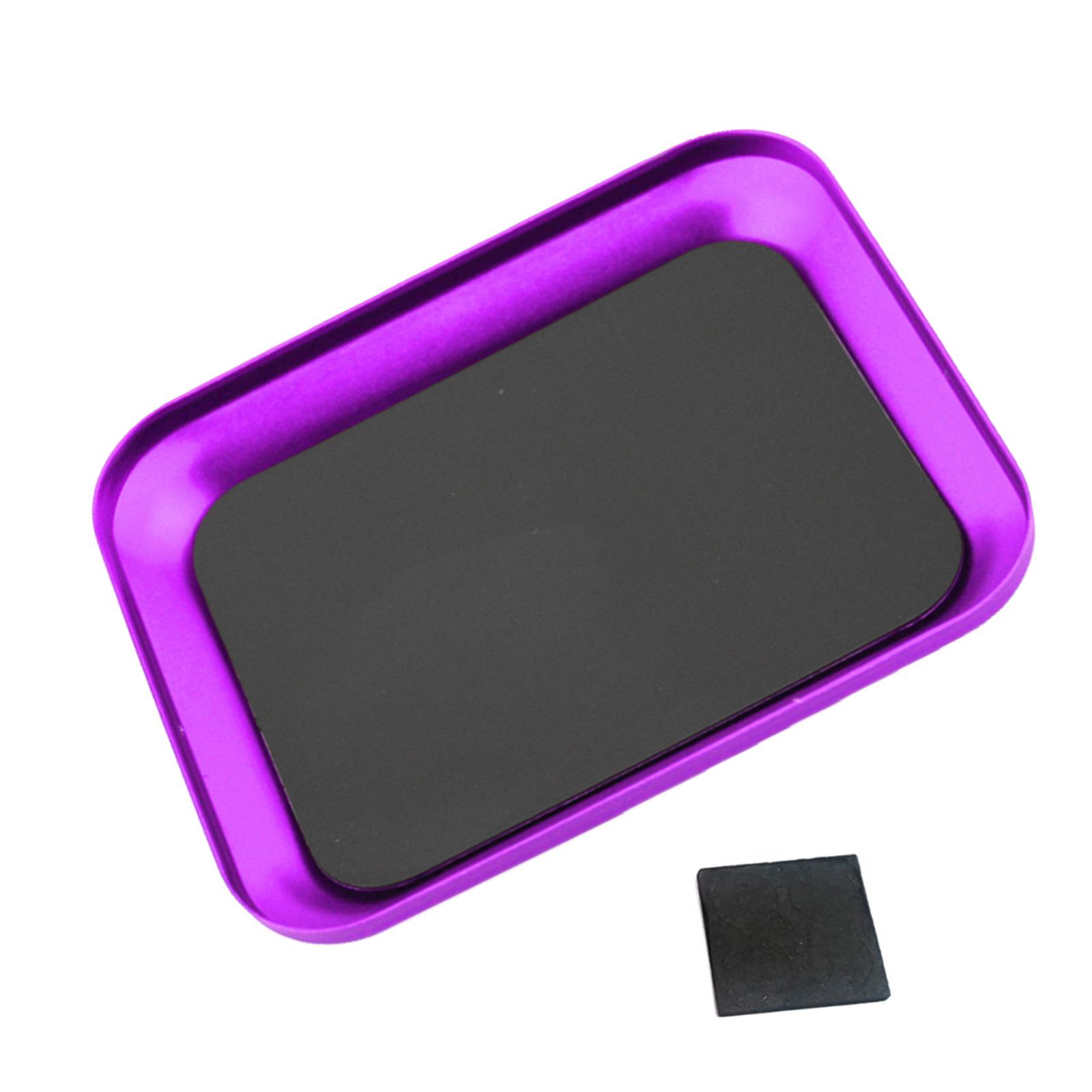 

Модернизированный магнитный лоток для винтов Магнитный лоток для деталей для надежной организации металлических винтов в мастерских и проектах «сделай сам» фиолетовый