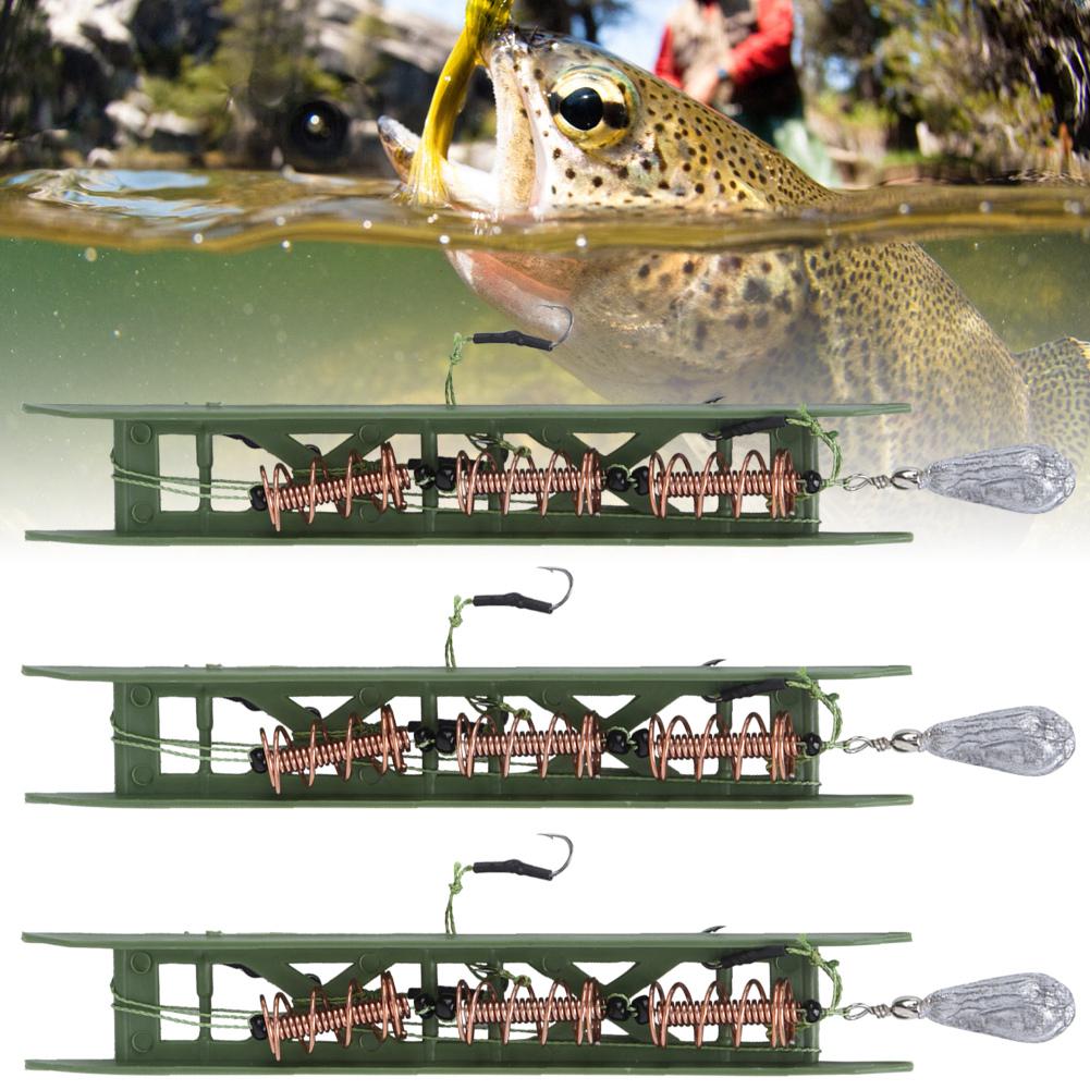 3Pcs 15g0.5oz Fishing Feeder Bait Cage Spring Holder with  Sinker for Fish Carp