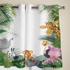 Tropischer Dschungel Tier Cartoon Giraffe Fenster Vorhänge Wohnkultur Wohnzimmer Vorhänge Schlafzimmer Vorhänge Küche Tür Vorhänge