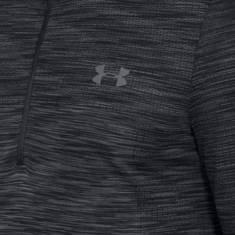 Under Armour Casual Sports Stand Collar Half Zip Long Sleeve T-Shirt Men Tops Black 1325632-001