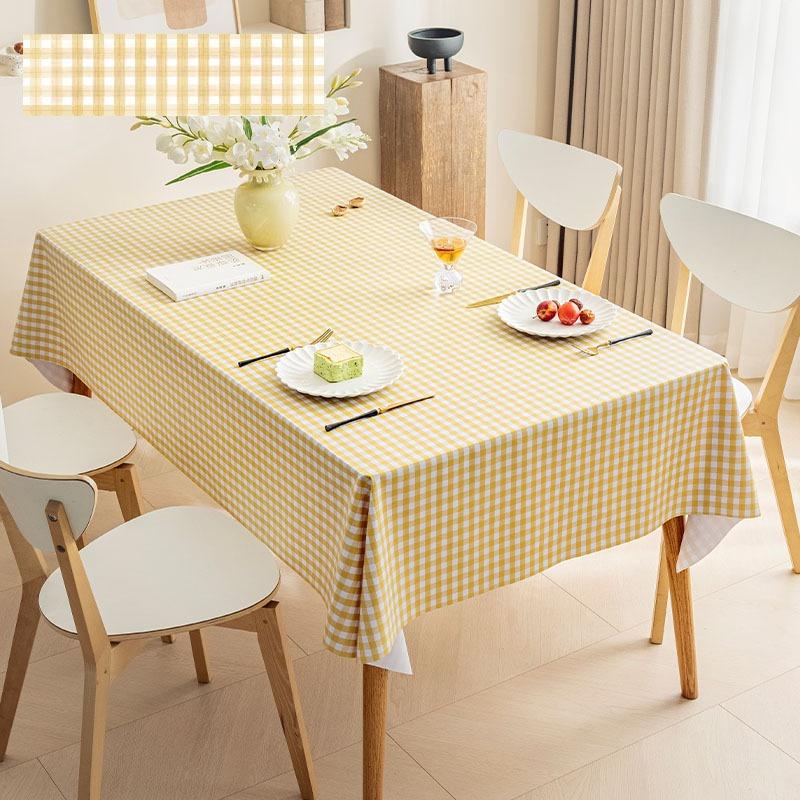 Квадратная Скатерть Кухонная Свадебная Вечеринка Праздничная Скатерть для Обеденного Стола Прямоугольные Тонкие Скатерти Скатерть с Клетчатым Принтом ПВХ Покрытие Стола Коврик 80*120cm