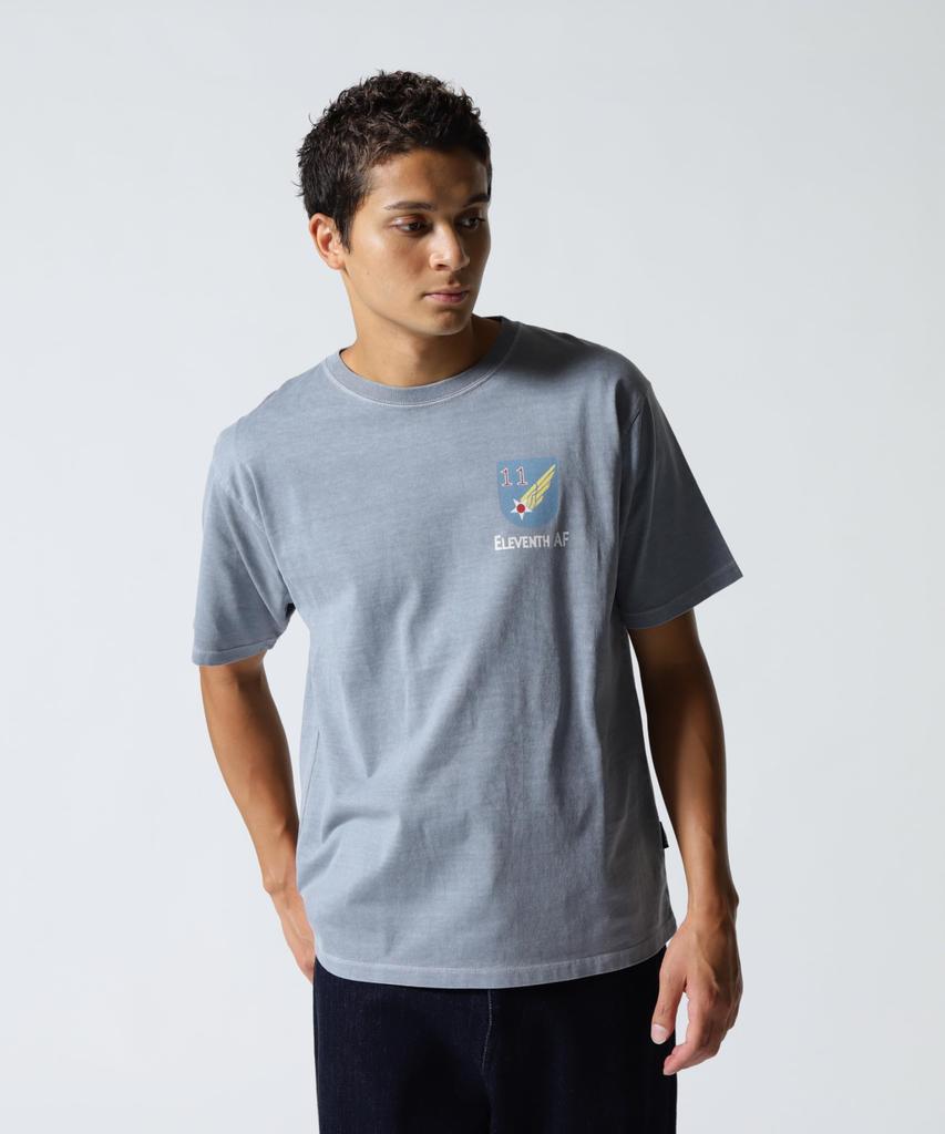 AVIREX FADE WASH ALASKA T-SHIRT men's XL 020 gray 783-5234034