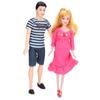 5 Pieces People Family Dolls Early Educational Gifts Accessories with Dad Pregnant Mom Boys Girls Bicycle Scooter