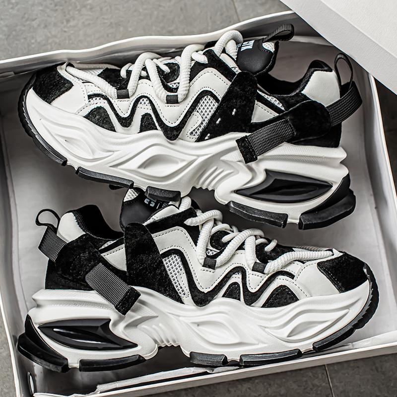 

Мужская обувь, модные трендовые кроссовки с толстой подошвой, для активного отдыха, нескользящие, удобные, дышащие, повседневные, мягкие кроссовки для бега 44 чёрный