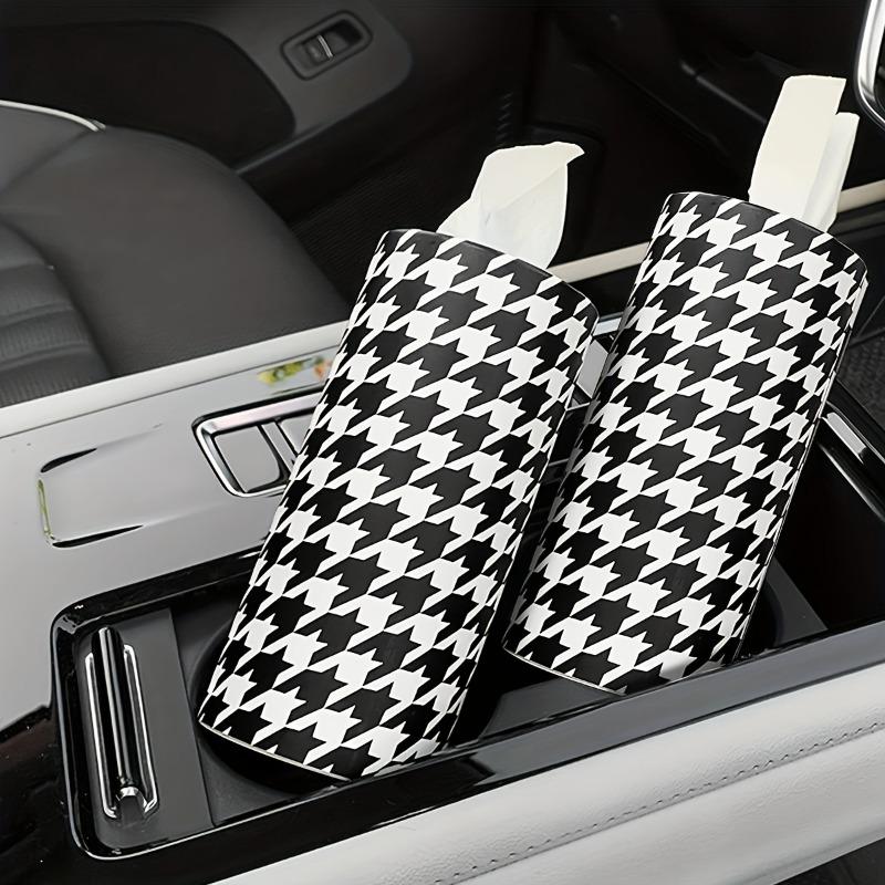 1pc Add A Touch of Style To Your Car with This Cute Black and White Car Tissue Box!