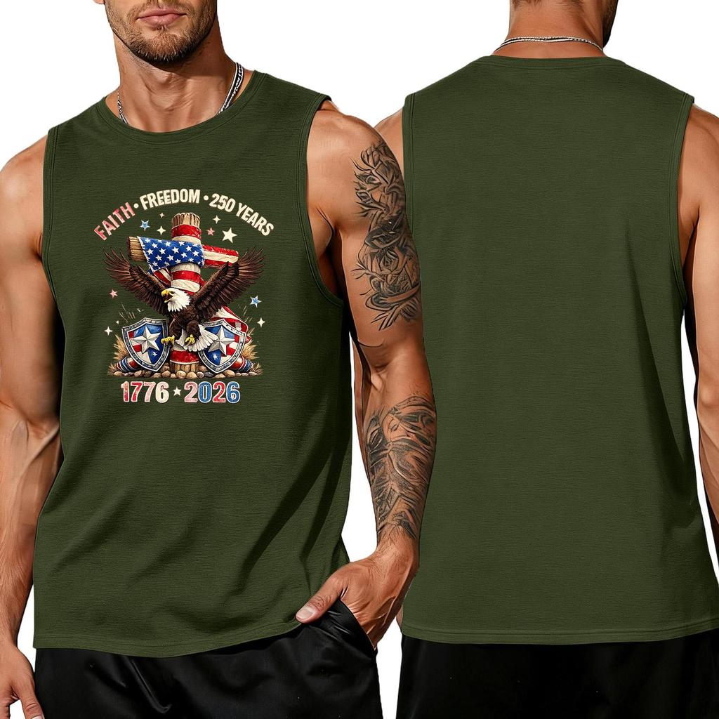 Men's loose and casual print sleeveless shirt