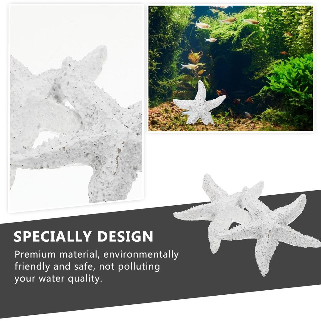 2Pcs Sea Star Decor High Quality Resin Marine Animals Fish Tank Ornament for Aquarium Decor Chic Stylish Design
