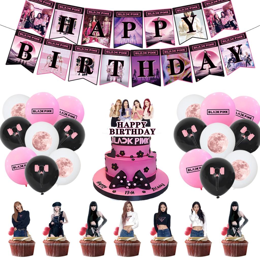 Decorațiuni Tematice de Petrecere de Ziua de Naștere Blackpink, Articole de Petrecere Drăguțe și Elegante