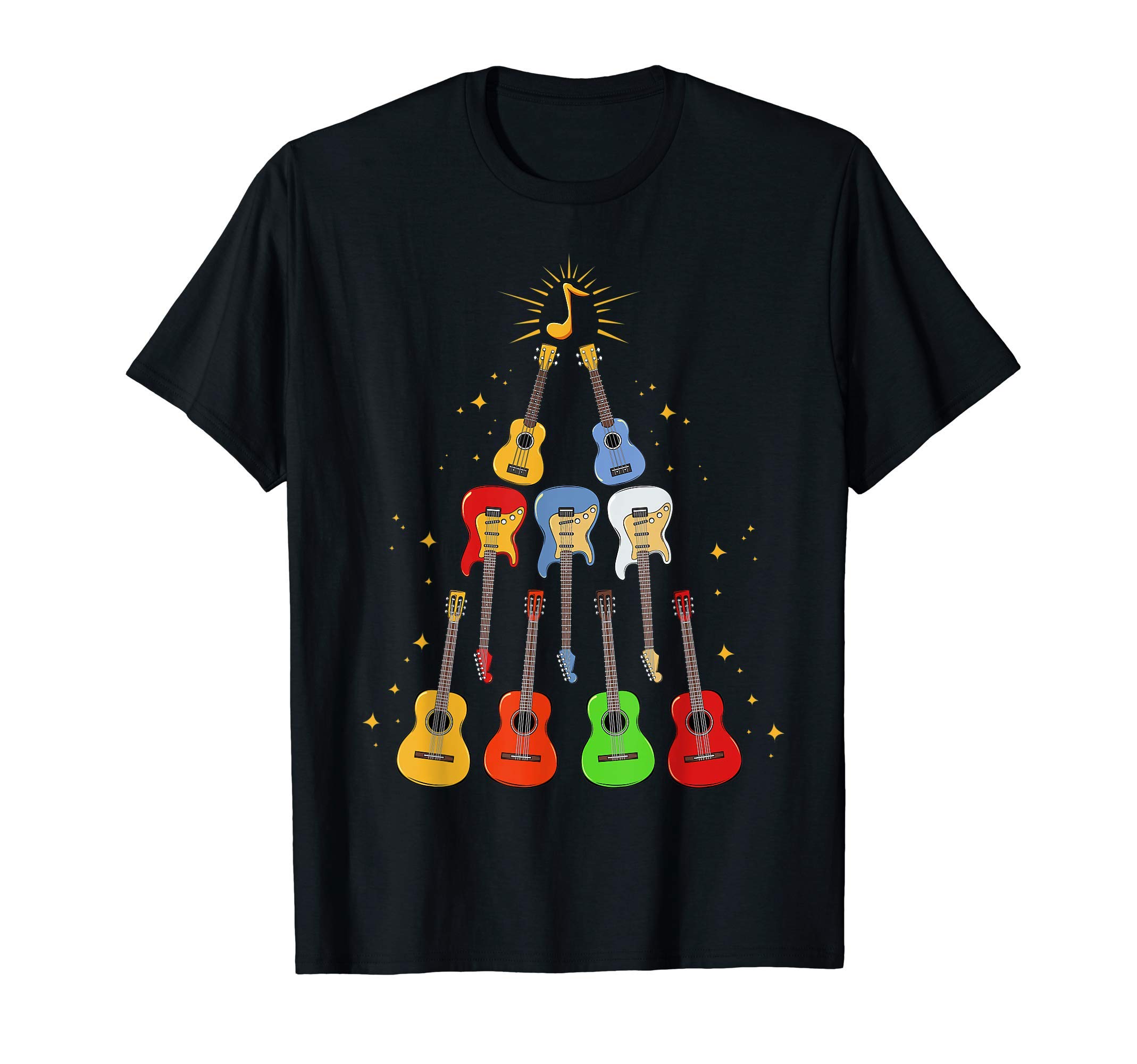 

Guitar Christmas Tree Funny Singer Musical Instrument Music Player T-Shirt