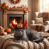 Adjustable Pumpkin Devil Horn Pet Hat Pumpkin Pattern Lightweight Dog Halloween Headwear Breathable Halloween Funny Cat Hat