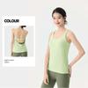 Foreign Trade Yoga Clothes With Chest Pad Fake Two-Piece Sexy Beauty Back Sports Quick-Drying Vest Cover up Loose Fitness Top Women