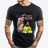 Cute Kitten Happy Easter Cat Bunny And Eggs Graphic T Shirts 100 Cotton T Shirts For Men Letter