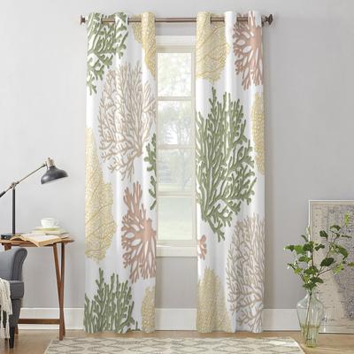 Gelbgrün Marine Koralle Moderne Fenstergardinen für Wohnzimmer Schlafzimmer Vorhang Küche Behandlung Jalousien Vorhänge