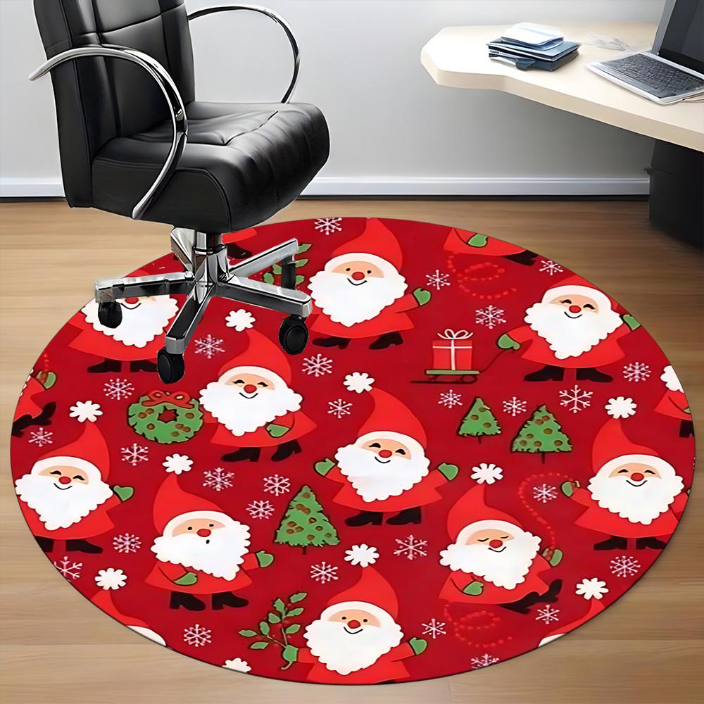 1pc Santa Claus Chair Carpet for Office, Round Non-Slip Durable Large Size Office Carpet, Suitable for Office, Beautiful Decoration
