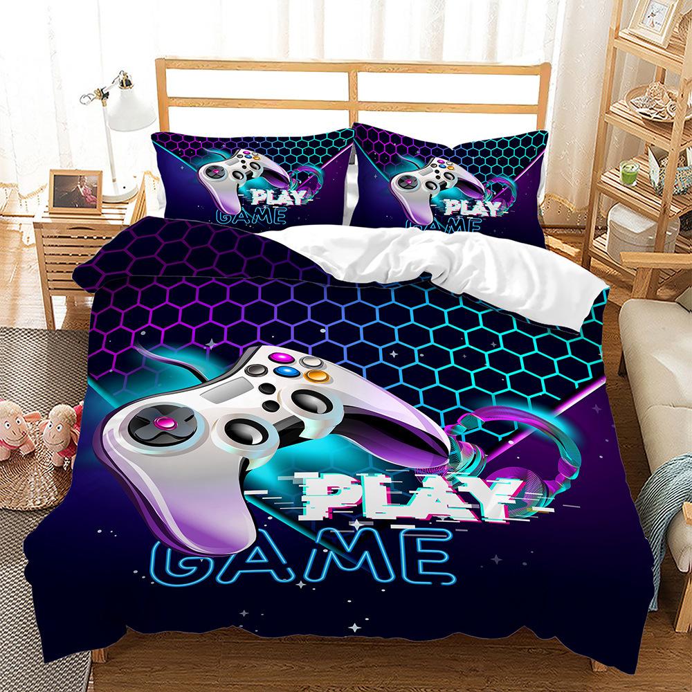 Gamepad Series Bed Three-Piece Quilt Cover 3D Digital Printing Kit Four-Piece Set
