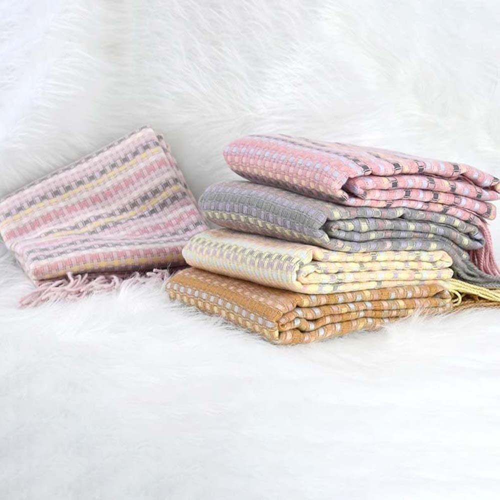 Contrast Color Dopamine Plaid Scarf Anti-cold Long Neckscarf with Tassel  Windproof