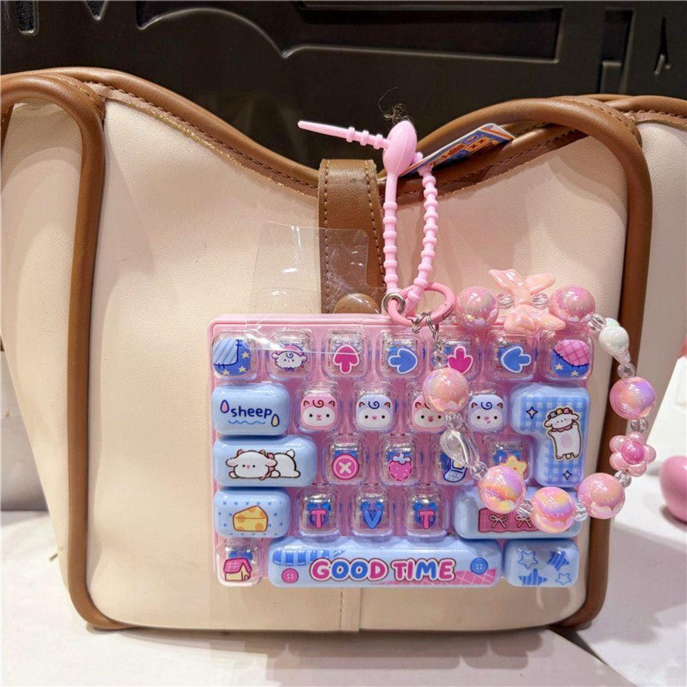 Keychain Stress Relief Decompression Toy 26-key Keyboard Toy Press Button Toy  Bag Ornament