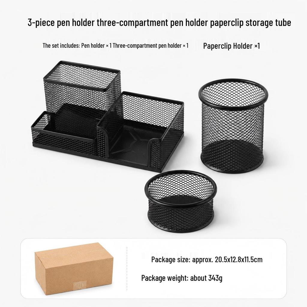 Multifunctional Metal Pen Holder – Stylish Iron Art Stationery Storage with High-End Appeal for Desk Organization
