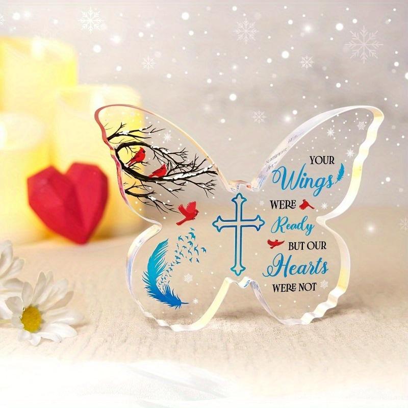 Red Cardinal & Butterfly Memorial - Sympathy Centerpiece for Loss of Mother or Father