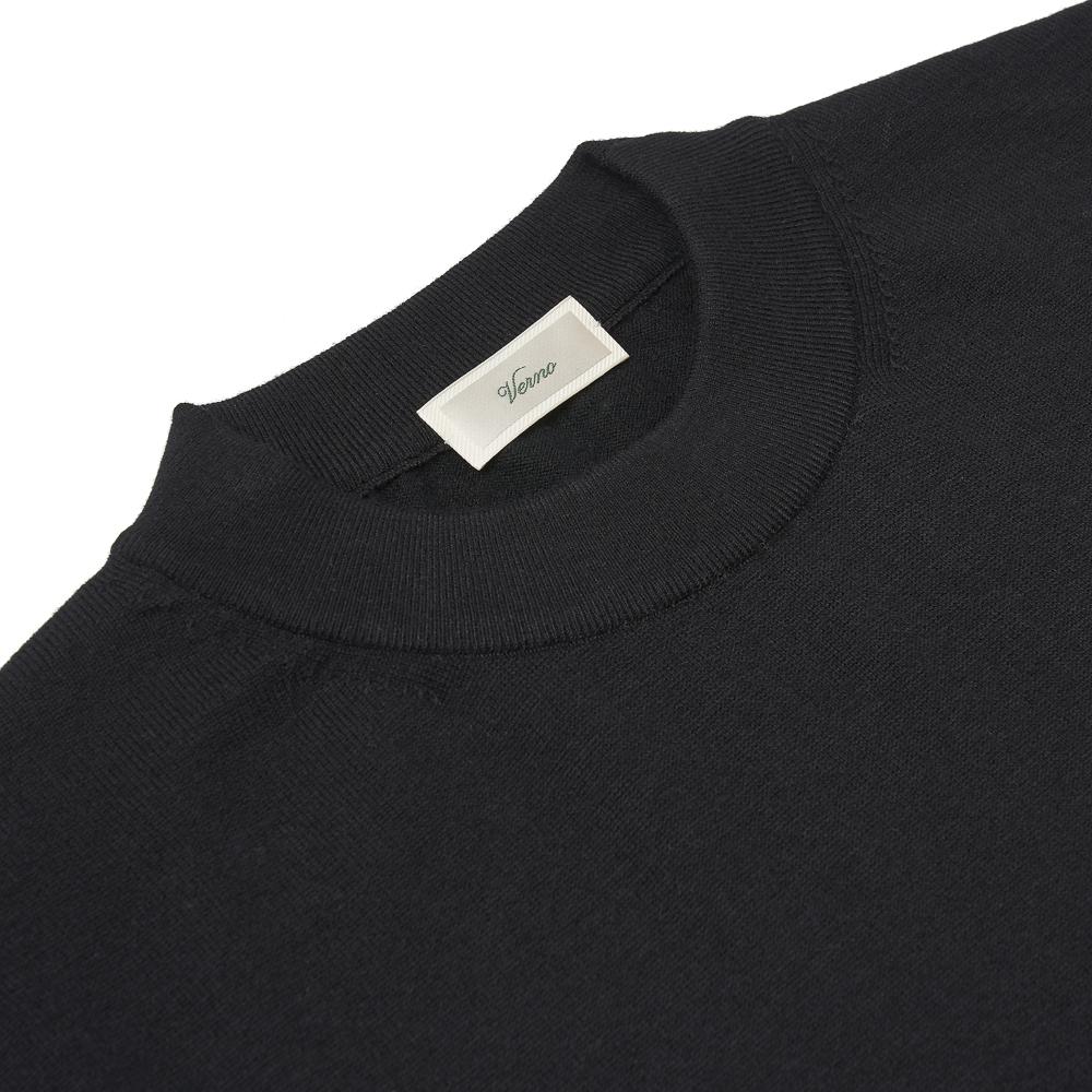 VERNO [Casual] Cashtouch Crew-Neck Knit Black_Relax-Fit