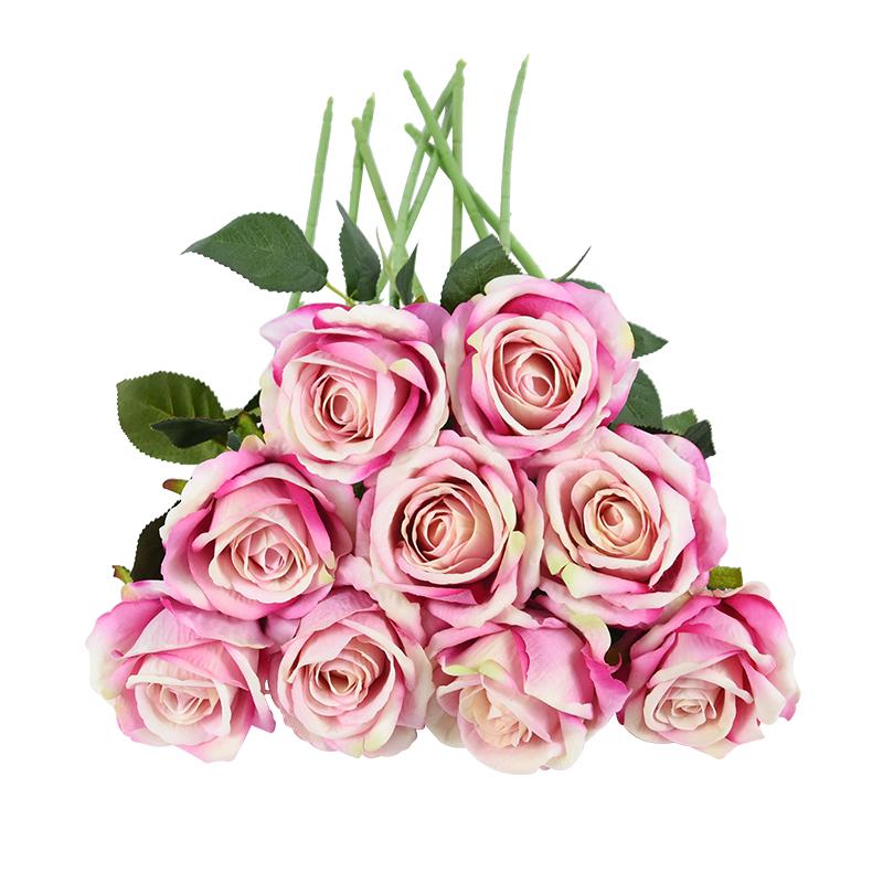 50cm Artificial Rose Flower Branch Long Stem Red Rose Bouquet for Wedding Table Arrangements Home Decoration Valentines Day Gift
