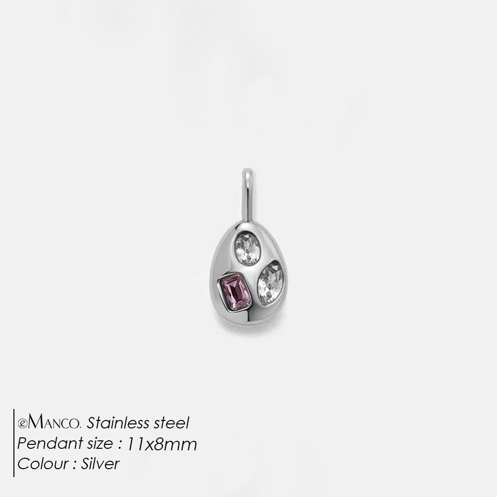EManco Dainty Children s Accessories Stainless Steel 18k Gold Plated Pvd  Zircon Water Drop Pendant Charm Jewelry Making серебряный