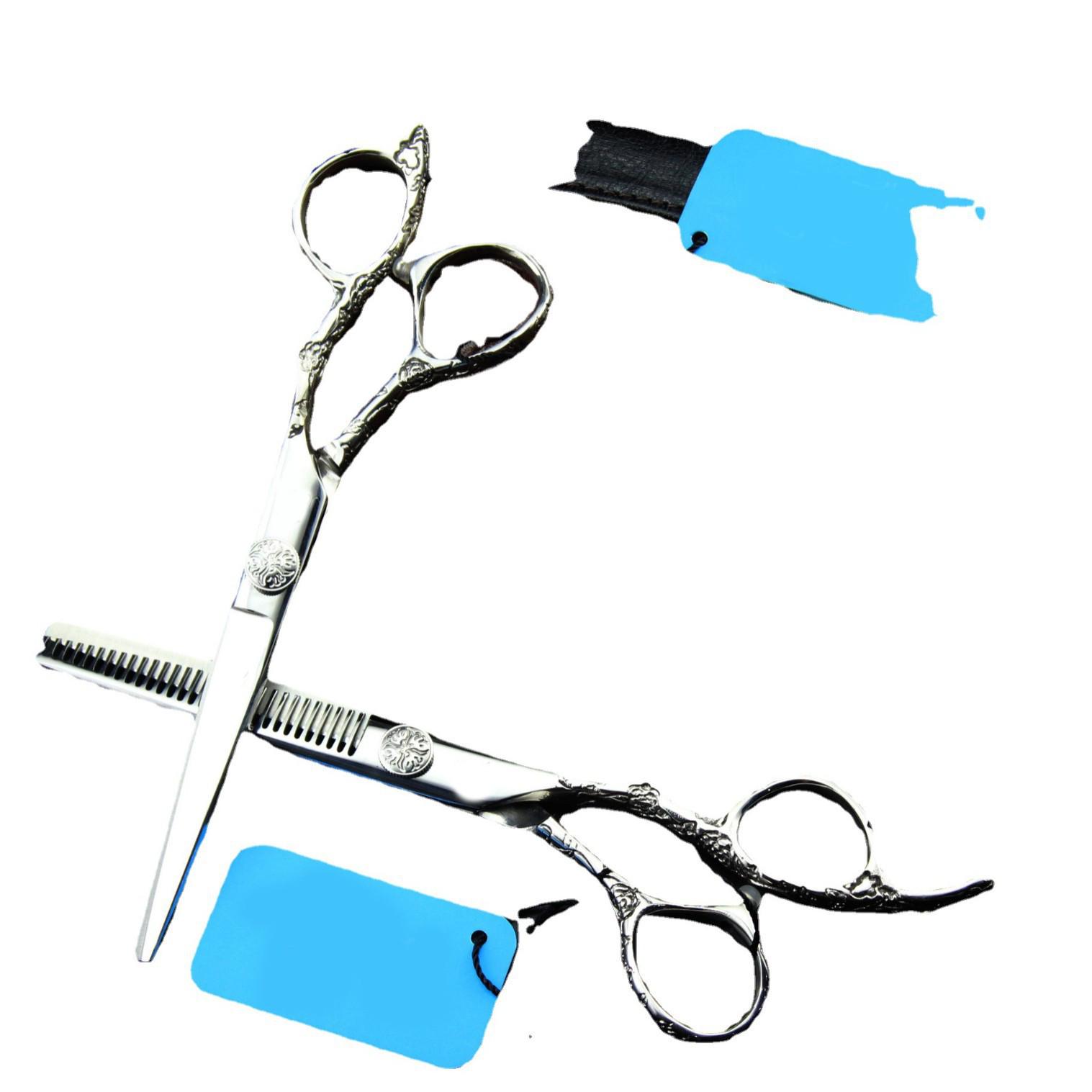 Plum Blossom 6 Hairdressing Scissors & Thinning Shears Set Straight Shear