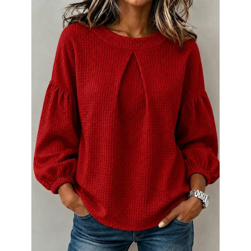 JPNTKY Women's Fashion Casual Long Sleeve O-Neck Blouses & Shirts