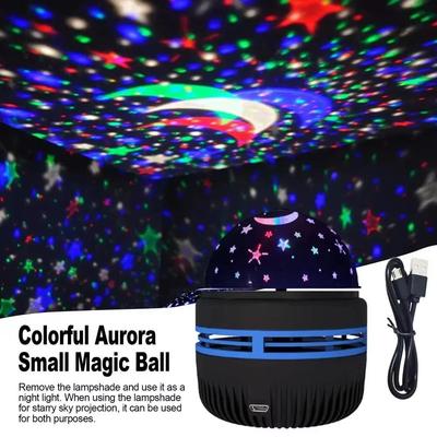Colorful Starry Sky Projector Light – Rotating Moon & Star Magic Ball Night Lamp for Bedroom Kids Room Home Atmosphere Decor