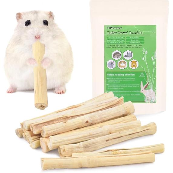 Bissap 700g/1.5Ib Sweet Bamboo Chew Sticks for Rabbits, Bunny Chewing Sticks for Rabbits Hamster Chinchilla Guinea Pigs Rabbit Small Animals Natural 4.8 Ounce (Pack of 1)